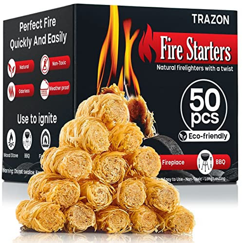 Arrancadores de fuego para parrilla, chimenea, fogatas, estufa de leña y pellets, chimenea, hoguera, barbacoa, ahumador. Iniciador de fuego de carbón impermeable, sin olor, seguro para uso en