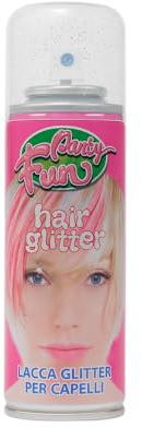 Virsus 1 bomboletta Spray da 100 ml di Glitter Silver temporaneo per Capelli, colora i Tuoi Capelli con Brillantini Argentati per Feste Party e Eventi per Bambini e Adulti lacca glitterata - F