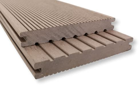 Gartenwelt Riegelsberger WPC Terrassendiele Vollprofil 20x145 mm Braun Länge 130 cm Terrassen Dielen