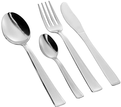 Baroni Home Posate 24 pezzi, Set di posate in acciaio inossidabile, Set posate 6 persone Made in Italy Argento, Classic