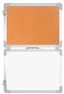 S SIENOC Dry Erase White Board Magnetic Desktop Portable Mini Easel Reversible Notepad for Office Home (40x30cm (2-in-1) Klappbar)