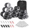Mabufun 46 PCS Hair Rollers With Clips For Long Hair Curlers Velcro Rollers Jumbo Hair Rollers Self Grip Hair Roller Set 22 Stainless Steel Clips And A Storage Bag
