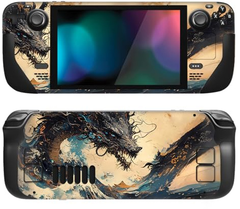 PlayVital Full Set Schutz Skin Decal für Steam Deck, Schutzfolie Sticker | Für Steam Deck LCD & OLED Handheld Gaming PC, Vinyl-Decal-Folie, Faceplate-Klebefolie, individuelle Sticker, Sturmdrache