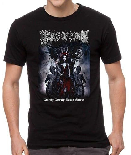 1PCS Cradle of Filth Darkly Darkly Venus Aversa Men's Short Sleeve T-Shirt Black XXL