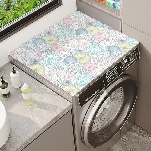 YJSZY Fundas para Lavadora Secadora Line Swirls Bohemia Antipolvo Cover Mat Cubierta Superior Antideslizante De Secado RáPido A Prueba De Polvo para Hogar Cocina LavanderíA (Color 5,60 x60 cm)