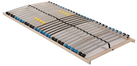 PURAMED Lattenrost Comfort 28 | 80x200 cm | 7 Zonen | 4-fache Härteregulierung | 28 Federleisten | starr | zur Selbstmontage