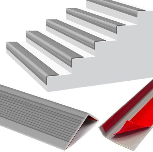 LEILEICAILI L-Shaped Corner Staircase Strip,Stair Nosing Edge Trim Rubber Tread Wall Corner Protector for Outdoor & Indoor Corner & Edge Bumpers Cover Strip(5x2.5cm*1m)