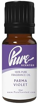 Pure Scented 10ml Parma Violet Fragrance Oil - 1 x 10ml, Suitable for Candles, Soaps, Slime, Diffusers, Cosmetics, Wax Melts