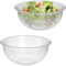 Relaxdays Set da 2 Ciotole in Vetro per Insalata, Scodelle Rotonde da Cucina, Insalatiere da 2,4 Litri, Trasparenti