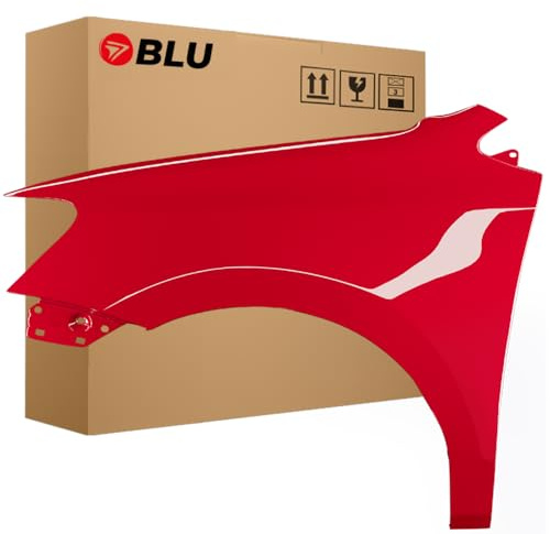 BLU Kotflügel Passend für Volkswagen Polo 6R1 LP3G Links Rot | 2009-2017 | Vorderseite Vorne | Lackiert | Einbaufertig