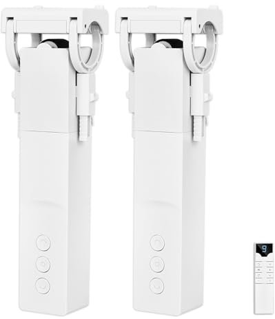 Keego Automatic Curtain Opener and Closer Smart Curtain Opener with Solar Panel,Remote Control App/Timer, High-Performance Motor,Work Compatible with Alexa, Google Home,HomeKit (white-2pc)