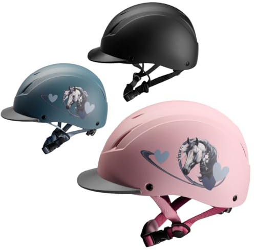 PFIFF Casco da equitazione unisex per giovani, ProtectionX, rosa, XS