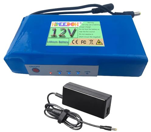 FREEDOH Lithium Battery Pack 12V Rechargeable Battery 5000mAh 6000mAh 7000mAh 9000mAh 12000mAh Li-ion Battery for LED Strip Lights with Charger,12V9000mAh