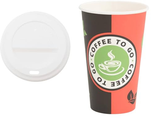 Gobelets en carton avec couvercles 1000 pièces. 400 ml