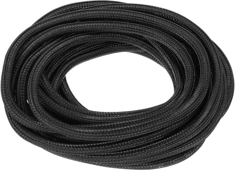 sourcing map Manga dividida de alambre de 9/32 pulgadas, 25 pies, color negro, funda trenzada UL94-V2 ignífuga de PET para gestión de cables automotriz, hogar