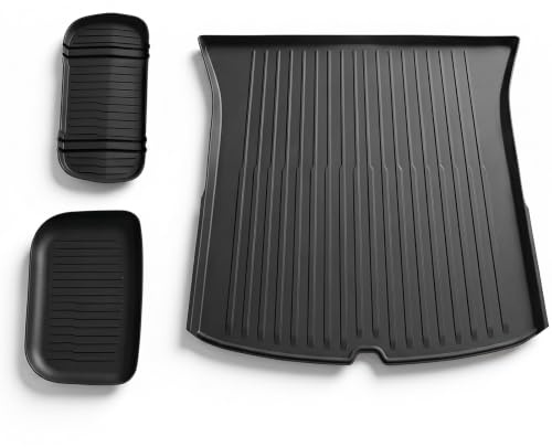 CYBERBEANS Trunk Mat Fit For New Tesla Model Y Juniper Boot Liner Accessories 2025/2026, Odorless Dog Friendly Heavy Duty Car Mats, All Weather Waterproof Non Slip Cargo Liner
