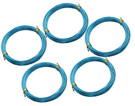 NUOBESTY 5 Rollen Farbiges Aluminium Draht für Diy Bastelarbeiten Dunkelblau für Figuren Schmuck und Mehr