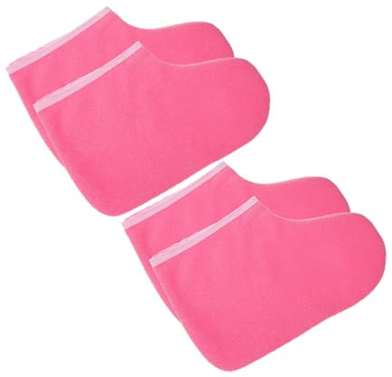 TEHAUX 2 Paia Copriscarpe per Trattamento Piedi Cera di Paraffina in Poliestere, Riutilizzabili e Confortevoli, per Bagno Termale e Cura Notturna