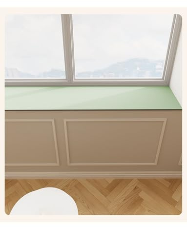 Tapete for alféizar de ventana personalizable y recortable, absorbente e impermeable, for ventanas saledizas, alféizares estrechos y balcones.(Green,10x150cm/3.9x59.1in)