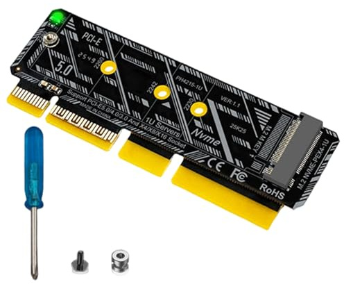 Tarjeta PCIe Hub De Puertos De 64 Gbps para Unidad De Disco Duro | Placa De Expansión PCIe para Ordenador Portátil de Sobremesa Red Entorno de Trabajo con Cable de Datos y Controlador