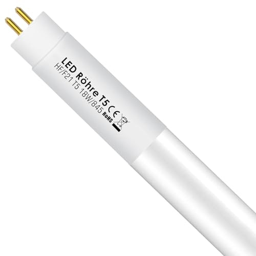 IHYCTV LED Röhre T5 849mm 18W, G5 Sockel – 4500K Neutralweiß – 1er Pack | Kompatibel mit EVG & KVG (ohne Umbau!), ersetzt 39W Leuchtstoffröhre, Glas, 300° Abstrahlwinkel, 50.000h Lebensdauer