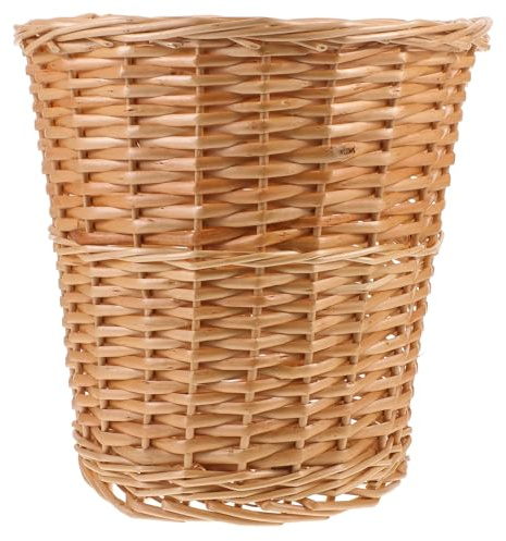 Amosfun Corbeille à Papier en Osier Tressé pour Maison et Bureau, Poubelle Ménagère Résistante à L’usure, Panier Décoratif Compact, Accessoire Pratique pour Rangement Intérieur, Panier