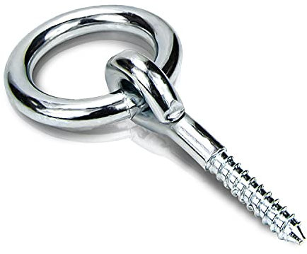 * Ringschraube mit Befestigungsring | verzinkter Stahl | Holzgewinde | Augbolzen Ösenschraube Schraubring Schaukelbeschlag | Gesamtlänge: ca. 125 mm