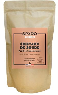 SPADO Origines - Cristaux de soude - Dégraisse, décape, débouche - Formule concentrée - ECOCERT - 600g - Fabrication française