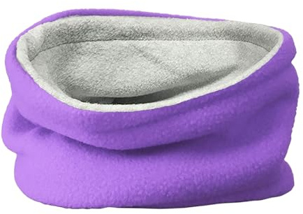 TOSKATOK Barn pojkar flickor varm vinter vändbar mjuk fleece snood halsvärmare halsduk, lila/ljusgrå, one size