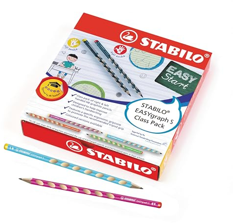 STABILO - Schmaler Dreikant-Bleistift - EASYgraph S | für Links- und Rechtshänder, 48er Pack, Härtegrad HB