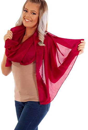 DOLCE ABBRACCIO by RiemTEX ® Schal Damen PRIMA DONNA Stola Tuch aus Wildseide in edlem Rot Tücher in 31 Unifarben Halstücher Seidentuch Schals Damen Halstuch Seidenschal (Rubinrot)