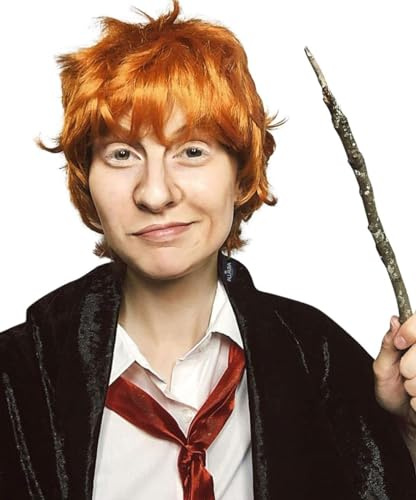 ALLAURA - Ron Wizard Perücke - Kurze orange Perücke - Chucky Kostüm Cosplay Charakter für Halloween - Damen & Herren