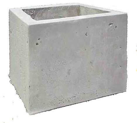 DECOGARDEN Jardinière granuleuse de Pierre et béton Blanc 25 x 25 x (H) 33 cm.