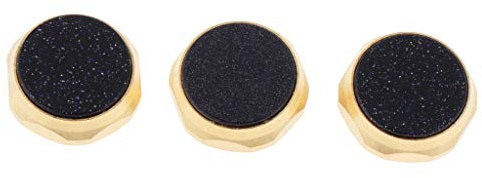 H HILABEE 3 Stück Ventil Knopf/Knöpfe, Fingerknöpfe für Trompete Reparatur Werkzueg - Blauer Sandstein, Modern, Black and Blue, Brass alloy and blue sandstone, C Dur, Trompeten-Fingerknöpfe