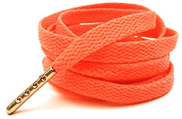 NoNo 1 Paar Schnürsenkel Sneakers Wandern Sport Stiefel mit Metallkopf Klassische Schnürsenkel 8mm Breite flache Schuhe Schnürsenkel Sneaker, 20 Orange Gelb, 140 cm