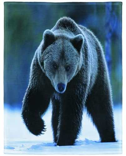 YISUMEI Decke 150x200cm Flauschige Kuscheldecke Weich Flanell Fleecedecke Grauer Bär
