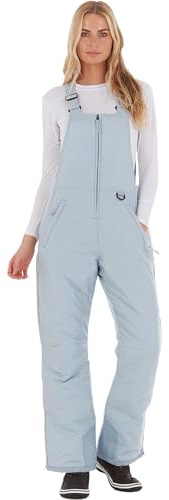 Arctic Quest Womens Ski Snow Bibs Pants Insulated Water Resistant Overalls Snowboarding Winter Waterproof Pants Women, Blue Fog, Large