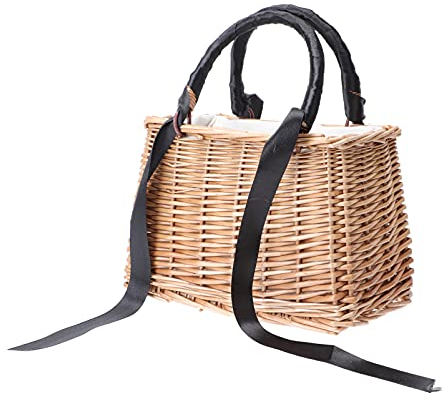 VALICLUD 1stück Praktischer Geflochtener Rattan Aufbewahrungskorb Mit Henkel Dekorative Blumenvase Für Garten Und Zuhause Für Organisation Von Haushaltsgegenständen