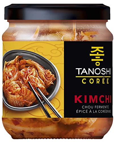 TANOSHI - Kimchi - Chou Fermenté épicé -Sans Glutamate Ajouté - Accompagnement Pour Une Touche Coréenne - le pot de 330g