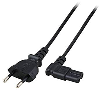 ACT C7 Kabel 3m, Euro Netzkabel Stromkabel Type C Eurostecker Gewinkelt auf Buchse, Kleingerätekabel PS4/PS5, TV, Drucker– AK5421, 3 m