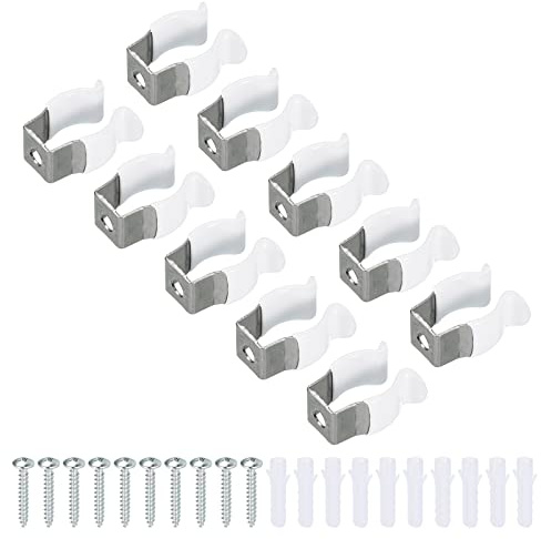 sourcing map 10Stk. T5 U Clips Halter Halterung LED-Lichtstreifenclips weiß | Rohrschellen Edelstahl Led Streifen Clips Rohrschellen, für Leuchtstoffröhrenhalter