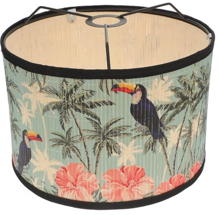 OSALADI Japanischer Stil Bambus Lampenschirm 11.81X11.81X7.87In Leichte Lampenabdeckung Für E27 Pendelleuchte Stehleuchte Lichtschutz Wohnzimmer Dekor