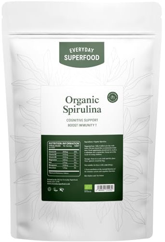 Organic Spirulina Tablets (60 Tablets) Raw Cold Pressed Spirulina Algae Certified Vegan & Kosher