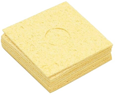 Soldering Iron Cleaner 10-Pack Yellow Sponge Pads Soldering Sponges Cleaner Replacement for Cleaning Soldering Tips Maintaing