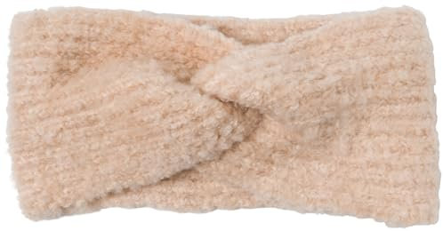 styleBREAKER Damen Strick Stirnband mit Rippstrickmuster und Twist Knoten, warmes Winter Haarband Boucle Optik, Headband 04026063, Farbe:Beige