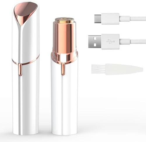 SavFinto Facial Hair Removal for Women, Portable Women Facial Epilator, Painless Electric Hair Removal Device for Face, Upper Lip & Chin, USB Rechargeable, White