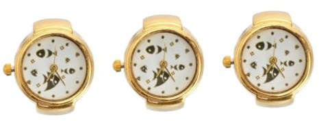 Holibanna 3stücke Finger Watch Ring Für Mädchen Stilvolle Cat Pattern Armbanduhr Modischer Schmuck Für Finger Tragbare Und Uhr Goldfarbe Perfektes Für Freundinnen