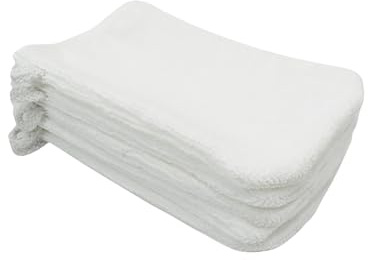 UUYYEO Lot de 5 gants démaquillants en tissu éponge pour le lavage du visage, gants de lavage du corps, moufles douces pour le visage, chiffons de nettoyage pour le visage, blanc