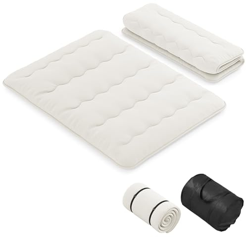 GIANTEX Japanische Futon Matratze 140x200 cm, Bodenmatratze 10 cm Dicke, Tatami Matte Futonmatratze Faltbar & Tragbar, Klappmatratze Faltmatratze für Tatami, Rollmatratze mit Abnehmbarer Bezug