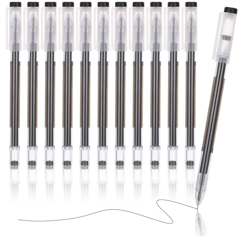 JIANTA 12 Stück Stifte Gel-Stifte 0,5 mm, Gelschreiber Schwarz feine Spitze schnell trocknend, glatte Gel Pen für tägliches Schreiben, Schule, Bürobedarf